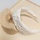 White Headband for Women, Embroidered Headband, Wide White Headbands, White Hair Accessories, Knot Headband for Women