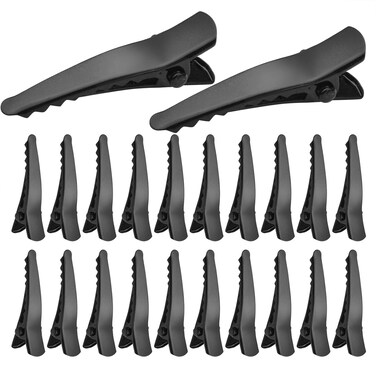 100pcs Black Alligator Hair Clips Metal Professional Non-slip Hair Barrettes Pins Styling Sectioning Hairpins with Teeth for Women Hairdressing Salon DIY Accessories