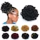 Afro Puff Drawstring Ponytail Hair Bun Hairpieces Synthetic Dreadlock Faux Locs Clip in on Chignon Scrunchies Hairpiece Loc Ponytail for Black Women Girls(Nature Black)