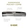 Kent R7T Graphite Double Tooth Hair Pocket Comb, Small Fine/Wide Tooth Comb For Grooming Styling Hair, Beard and Mustache, for Men, Women and Kids. Saw Cut and Hand Polished. Handmade in England