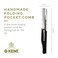 Kent 20T Handmade Graphite Folding Comb + 81T Pocket Comb for Beard and Mustache Grooming - Beard Growth Comb and Straightener for Men