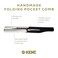 Kent 20T Handmade Graphite Folding Comb + 81T Pocket Comb for Beard and Mustache Grooming - Beard Growth Comb and Straightener for Men