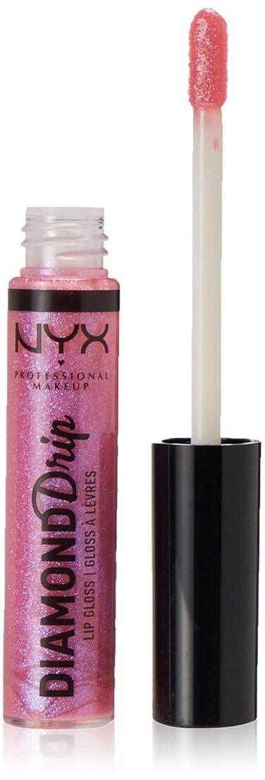NYX PROFESSIONAL MAKEUP Diamond Drip Lip Gloss - Princess Of The Day, Sheer Violet Base With Blue and Violet Duo Chrome Glitter