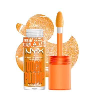 NYX PROFESSIONAL MAKEUP Duck Plump High Pigment Lip Gloss, Lip Plumper Gloss with Spicy Ginger - Flippin Slime