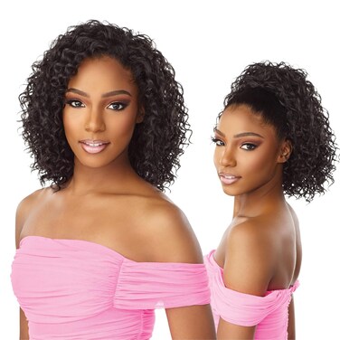 Sensationnel Instant weave half wig - 14 synthetic blendwig adjustable drawstring for seamless hair blending (4 MEDBROWN)