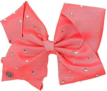 JoJo Girls Siwa Signature Collection Coral w/Rhinestone Large Hair Bow