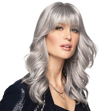 Raquel Welch Chameleon Hair Topper Color R60 White Mist Wigs Women's Synthetic Monofilament Base Clip In Bang Hairpiece Fringe