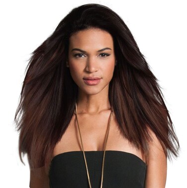 Hairdo 18" Human Hair Highlight Color R6 DARK CHOCOLATE - Extensions 1 piece Clip In 6 Pressure Sensitive Clips Women's Long Hair