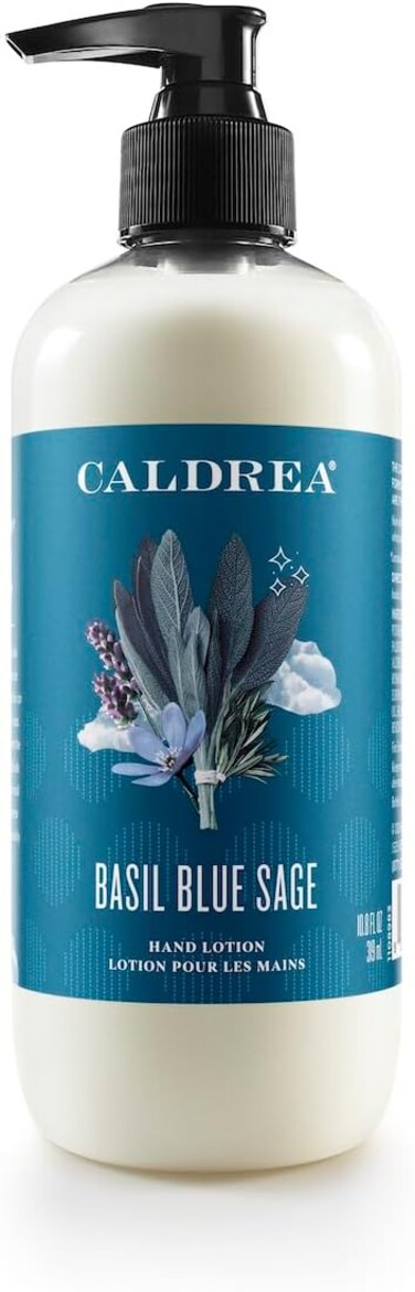 Caldrea Hand Lotion, For Dry Hands, Made with Shea Butter, Aloe Vera, and Glycerin and Other Thoughtfully Chosen Ingredients, Basil Blue Sage Scent, 10.8 oz