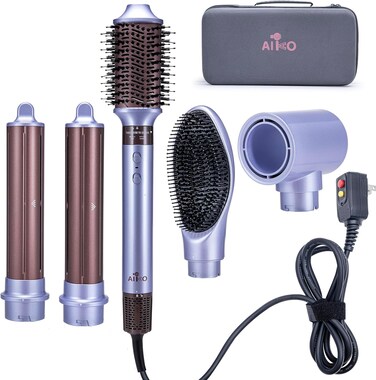 5 in 1 Hot Air Styler, High-Speed Negative Ionic Hair Dryer Fast Drying, Multi Hair Styler, Professional Blow Dryer Brush for Curling, Volumizing, Straightening &amp; Styling with a Travel Case