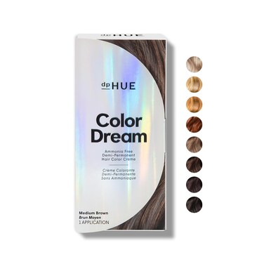 dpHUE Color Dream, Medium Brown - Ammonia-Free, Demi-Permanent Hair Color - Lasts 16 Washes - Boosts Shine - Paraben &amp; Sulfate Free, Leaping Bunny Certified