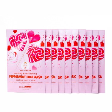BioMiracle Cooling &amp; Refreshing Peppermint Face Mask (10 Pack) (10 Sheets)