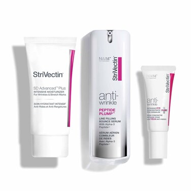 StriVectin Anti Wrinkle Trio Kit for Face and Eyes, 3 piece kit with SD Plus Moisturizer, Peptide Plump Line Face Serum, and Intensive Eye Concentrate Wrinkle Cream