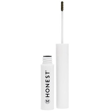 Honest Beauty Honestly Healthy Brow Gel for Fuller Looking Brows   Strengthens + Adds Volume   Castor Oil + Red Clover Extract   EWG Verified, Vegan, Cruelty Free   Soft Black, 0.05 fl oz