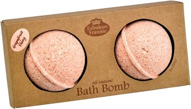 Fabulous Frannie Grapefruit Ylang Ylang Natural, Handmade Bath Bomb, Rich in Essential Oil, Salt, Coconut Oil, Witch Hazel, Ultra Plush Spa Fizzies to Moisturize Skin 2.5oz (Pack of 2)