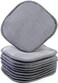 Polyte Premium Hypoallergenic Microfiber Fleece Makeup Remover and Facial Cleansing Cloth, 5 x 5 in, 10 Pack (Gray)