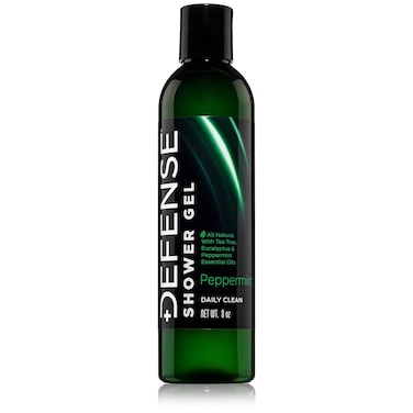 Defense Soap Organic Peppermint Body Wash   All Natural Mint Shower Gel with Tea Tree Oil, Eucalyptus Oil. Wrestling Inspired, For All Mens &amp; Womens Skin Types. 8 oz