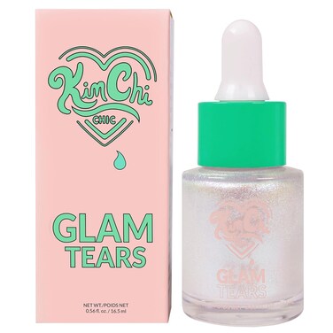 KimChi Chic Beauty Glam Tears Liquid Highlighter, Cheek Shimmer and Body Glitter, Sun-Kissed and Glowing Skin, Pearlescent Finish, Vegan Makeup, Opal Highlighter, 0.56 fl oz
