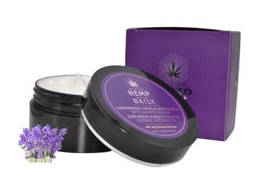 Premium Hemp Extract Daily Earthly Body Triple Strength Intensive Cream - Topical Muscle, Knees, Joints, Back, Neck and Shoulder Rub - Organic Ingredients - 1.7 Ounces (Lavender, Pack of 1)