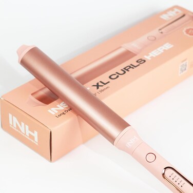 INH Hair Extra Long Oval Barrel Curling Iron with Tourmaline Ceramic Wand &amp; Ionic Technology for Longer Looser Curls with Z-Formation   Best Hair Clamp Free Wand for Frizz Free Hollywood Blowout