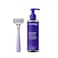Flamingo Razor Shaving Set for Women - 5-Blade Razor, Nourishing Shave Oil, and Shower Holder - Lilac
