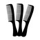 Large Wide Tooth Paddle Comb for Detangling Wet or Dry Hair 8.5-inch Round Handle Styling Combs - Pack of 3 for Men, Women and Kids - Long, Straight, Wavy, Curly and Coarse Hair
