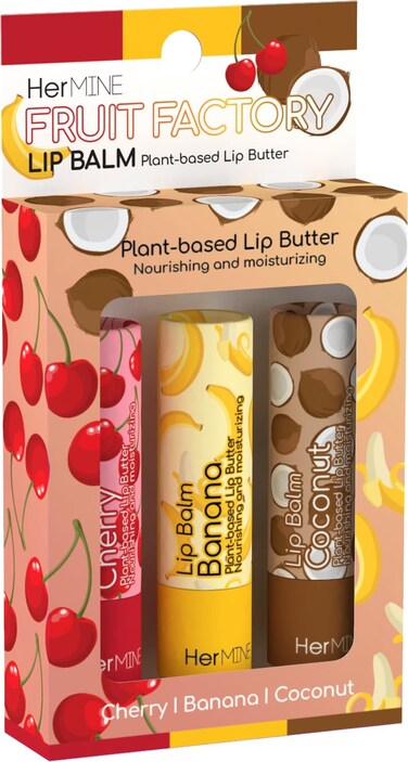 HerMINE Lip Balm Plant-based Lip Butter 3 Pack Nourishing Moisturizing LipBalm LipButter Long Lasting Delicious Flavors Intense Hydration