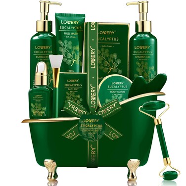 Birthday Gifts for Women &amp; Men Who Have Everything, Eucalyptus Spa Gift Baskets for Women, Mom, 16pc Bath Gift Set for Birthday Gifts for Women, Body Self Care Set for Pampering &amp; Relaxation Basket