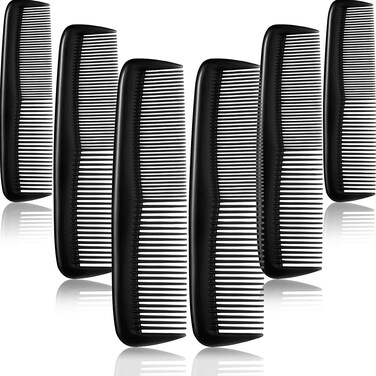 Perfect Stix Hotel Disposable 12 Pieces Hair Combs Set Pocket Fine Plastic Hair Combs for Women and Men, Fine Dressing Comb (Black)