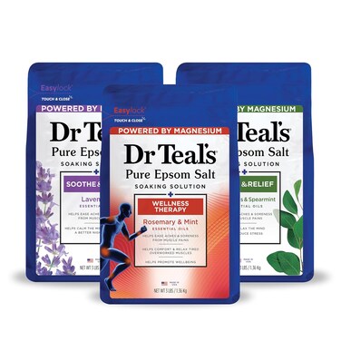 Dr Teal's Pure Epsom Salt Lavender, Eucalyptus &amp; Wellness Trio, 3 Count - 9lbs Total