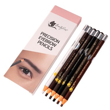 Peel-off Eyebrow Pencils, Brow Pencil Set For Marking, Eye Brow Pencils for Women Makeup, Long Lasting Eyebrow Pencil, Eyebrow Liners Shapes (6 Pieces) (Precision Eyebrow Pencil)
