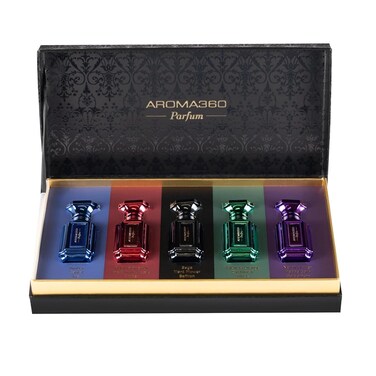 Aroma360 Unisex Parfume Discovery Set Luxurious and Long Lasting Perfume Oil Body Spray Perfumes For Women and Men Vegan .33 fl oz, 10mL