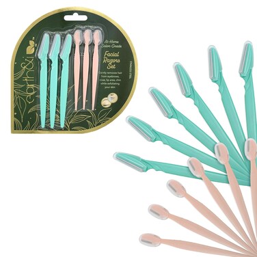 Earth &amp; I - 12 Count - Micro Face Razors 2 Sizes, Dermaplaning Skin Care and Eyebrow Grooming Facial Razor Tool for Men and Women, Micro and Extra Mini Razor Tools for Health, Beauty, Peronsal Care