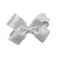HAIRBOWS Girls' Metallic Grosgrain Bow with a Knot Wrap Center on a Clip, All Ages and Hair Types, 5 Inch Bow, Silver