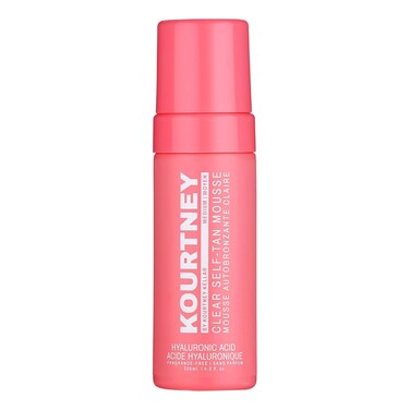KOURTNEY Clear Self-Tan Mousse - Fragrance-Free Self Tanning Products - Hyaluronic Acid Sunless Tanning Foam for Streak-Free Glow - Medium - 4.2 oz