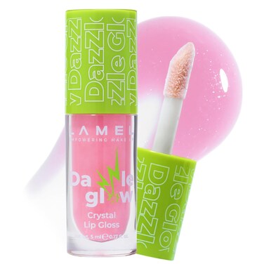 Lamel Dazzle Glow Crystal Clear Lip Gloss - Hydrating, Non Sticky - Cotton Candy