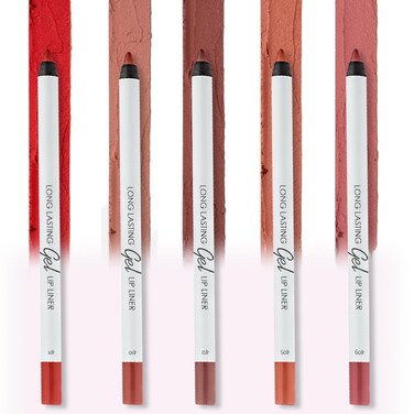 Lamel Matte Gel Lip Liner Pencil 5 Pcs Set - Creamy, Sharpenable, Longwear, Waterproof Lip Combo - Nude Pink 407, Nude 409, Red 411, Mauve 410 and 412