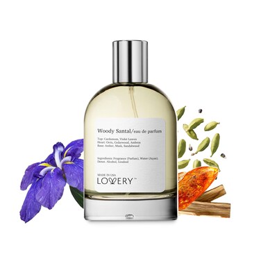 LOVERY Woody Santal Eau de Parfum, Inspired by Fragrance S.antal 33. Long Lasting Perfume for Women &amp; Men, Vegan, Unisex Perfume Spray 100ml EDP Perfumes for Women - Made in USA