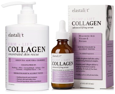Elastalift Collagen Serum For Face + Collagen Body Cream &amp; Face Moisturizer 2pc Skin Care Bundle  Collagen Face Serum + Body Lotion For Skin Tightening To Lift, Plump, &amp; Firm Sagging Skin, 2PC Set