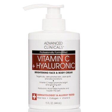 Advanced Clinicals Vitamin C Cream Dry Skin Rescue Skin Care Face &amp; Body Cream Infused W/Turmeric, Vitamin E, &amp; Shea Butter. Firming &amp; Brightening Anti Aging Moisturizer, 15 Fl Oz
