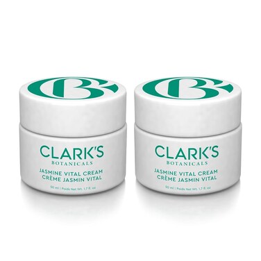 Clark's Botanicals Jasmine Vital Healing Serum: Face Serum with Niacinamide, Algae, Calendula &amp; Calming Jasmine, Smooth &amp; Revitalize Stressed, 1.7 Oz (Pack of 2)