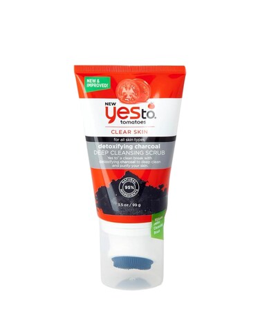 Yes To Tomatoes Clear Skin Detoxifying Daily Cleanser For Acne Prone Skin, Deep Clean, Salicylic Acid &amp; Charcoal, 97% Natural Ingredients, 5 Fl Oz