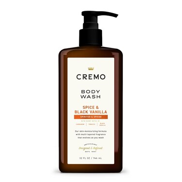 Cremo Rich-Lathering Spice &amp; Black Vanilla Body Wash for Men, Notes of Spices, Dark Woods and Black Vanilla, 32 Fl Oz