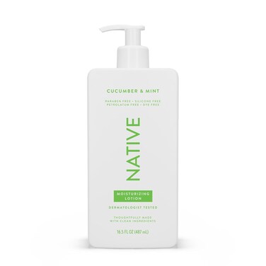 Native Body Lotion Contains Naturally Derived Plant-Based Moisturizers for Women and Men   Restores Dry Skin, Cucumber &amp; Mint, 16.5 fl oz