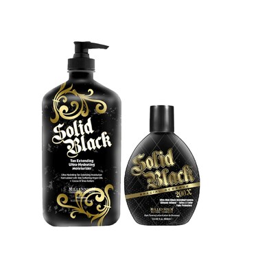 Millennium Tanning Solid Black 200X Tanning Lotion &amp; Tan Extender Lotion, 13.50 &amp; 18.25 Fluid Ounces