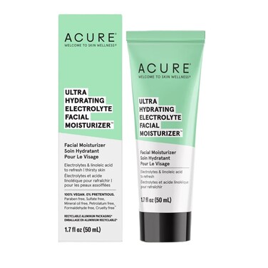 Acure Ultra Hydrating Electrolyte Facial Moisturizer   100% Vegan   For Dry Skin   With Plant Squalane &amp; Prickly Pear For Intense Moisture   Easily Absorbed 1.7 Fluid Ounce (Pack of 1)