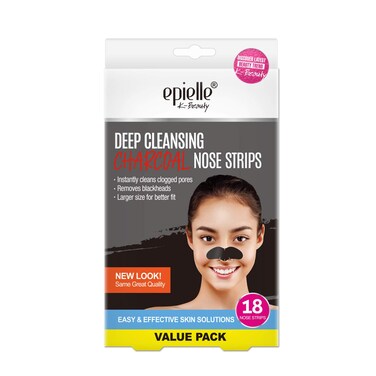 Epielle Deep Cleansing Charcoal Nose Strips, Pore Strips for Clogged Pores, Blackhead Removal, Oily Skin, Easy and Effective, K- Beauty Skin Solutions, 18 Count Value Pack