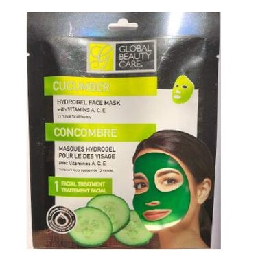 Global Beauty Care Pore Cucumber Hydrogel Face Mask with vitamins A, C, E