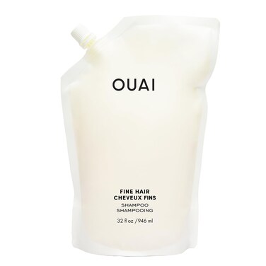 OUAI Fine Shampoo Refill - Volumizing Shampoo with Strengthening Keratin, Biotin &amp; Chia Seed Oil for Fine Hair - Delivers Weightless Body - Paraben, Phthalate &amp; Sulfate Free Hair Care (32 Fl Oz)