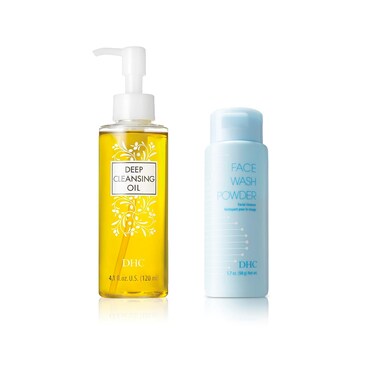 DHC Deep Cleansing Oil 4.1 Fl Oz. and Face Wash Powder 1.7 oz. Net wt.